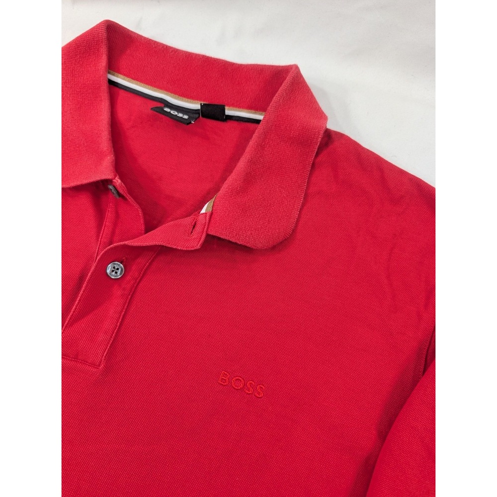 HUGO BOSS Polo Mens XXL Slim Fit Mercerized Short Sleeve Reddit Knit Shirt
